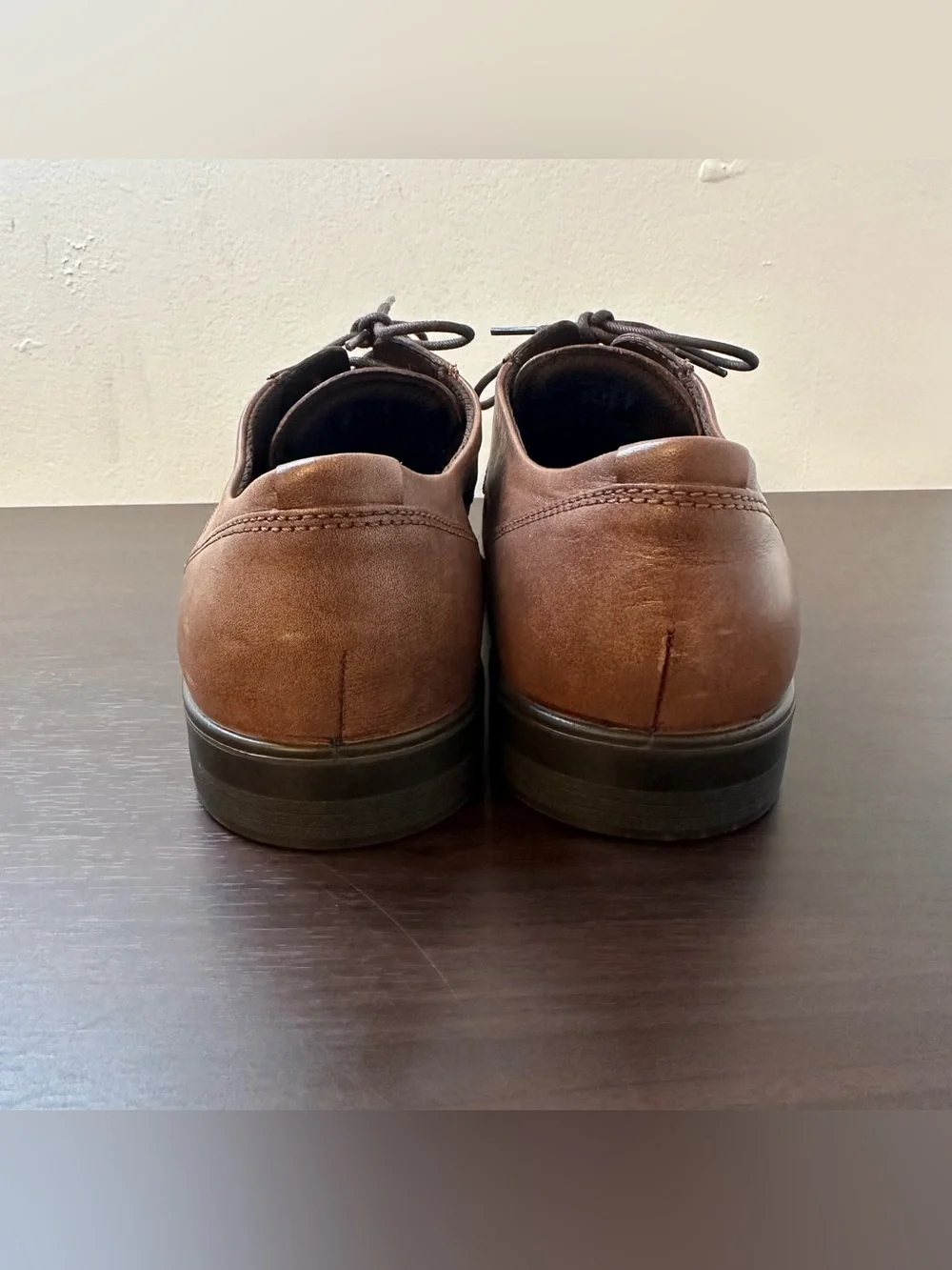 ECCO Queenstown Brown Leather Lace-Up Derby Oxford Shoes Size EU 44 US 10-10.5
